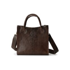 תיק נשיאה מישל חום קרוקו - TES Leather Bags