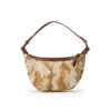 תיק עור טוני פרווה חום לבן - TES Leather Bags