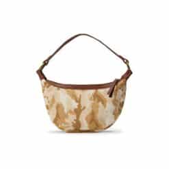 תיק עור טוני פרווה חום לבן - TES Leather Bags