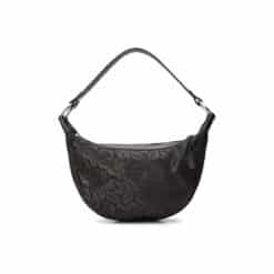 תיק עור טוני שחור עם טקסטורה - TES Leather Bags