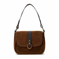 תיק נשיאה וצד היילי זמש חום - TES Leather Bags