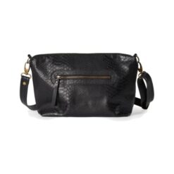תיק צד סוהו שחור קרוקו - TES Leather Bags