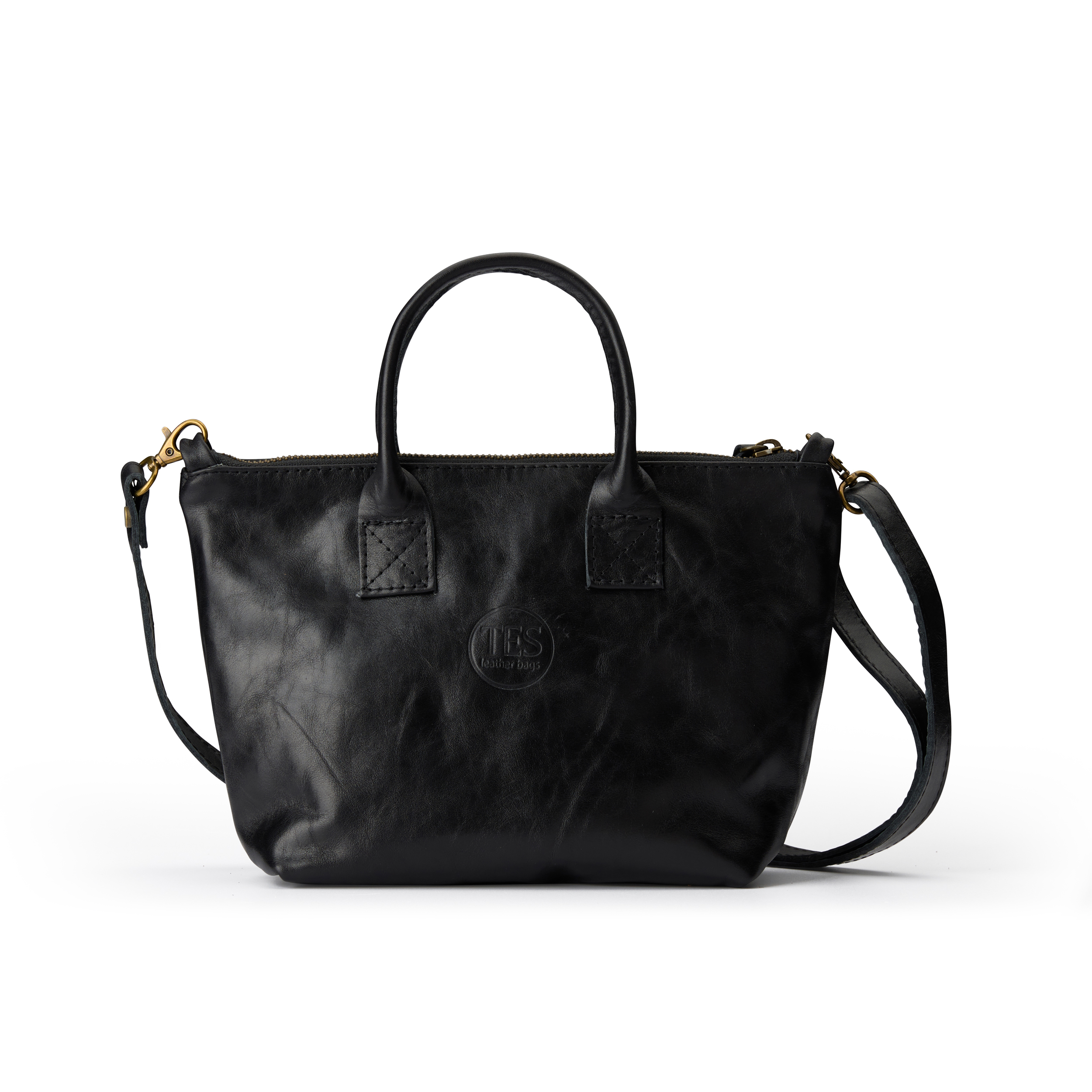 סרינה חדש (6) תיק צד מעור סרינה שחור - TES Leather Bags